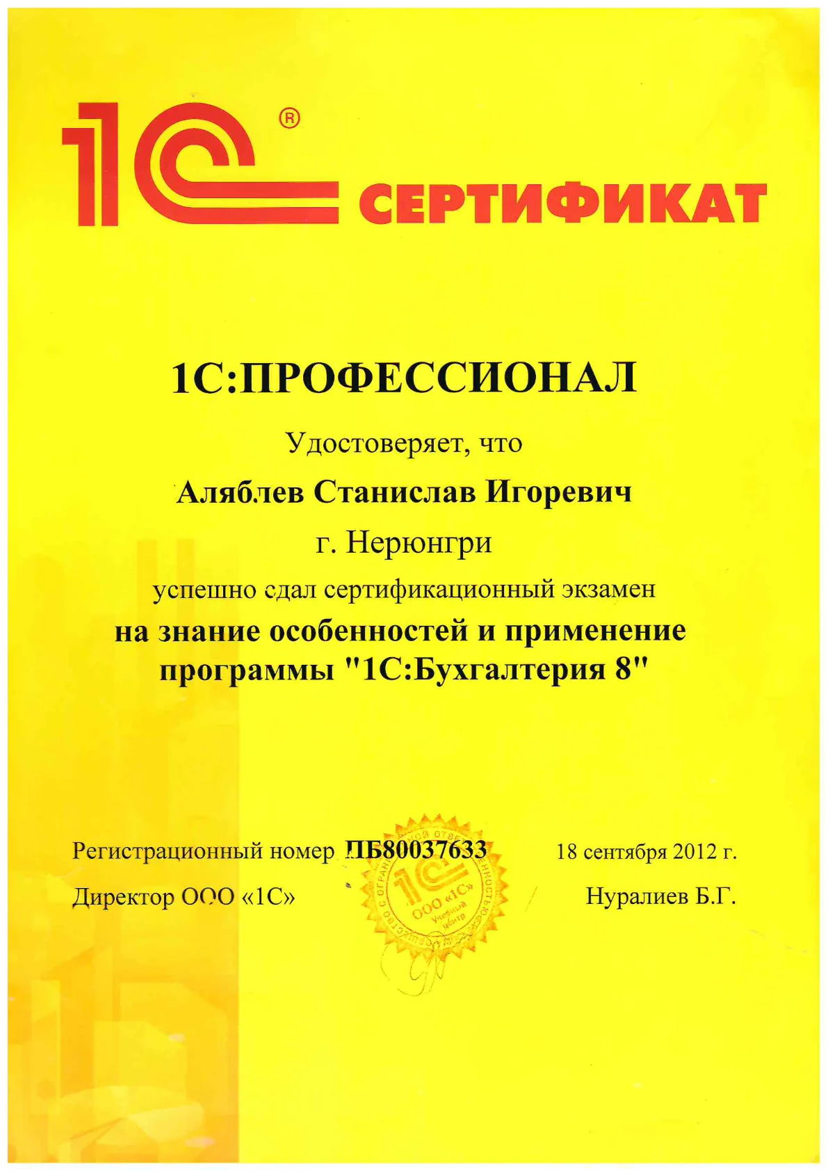 1С:П�рофессионал — «1С:Бухгалтерия 8» — Аляблев С.И.